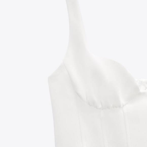 NWT Zara Draped Elastsized White Mini Dress - Picture 12 of 12